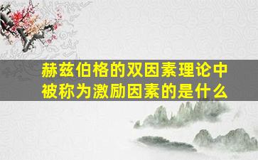 赫兹伯格的双因素理论中被称为激励因素的是什么