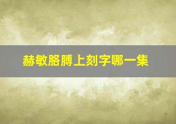 赫敏胳膊上刻字哪一集