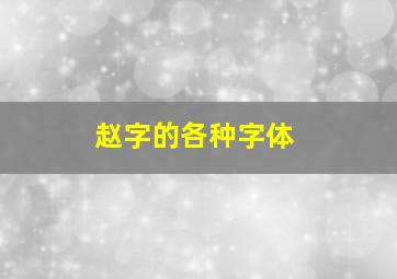 赵字的各种字体