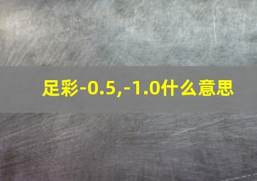 足彩-0.5,-1.0什么意思