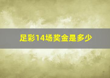 足彩14场奖金是多少