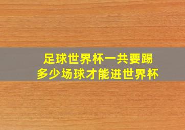 足球世界杯一共要踢多少场球才能进世界杯