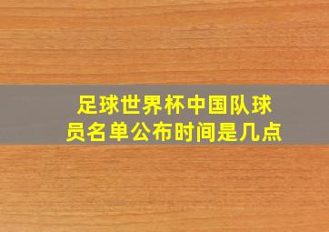 足球世界杯中国队球员名单公布时间是几点