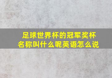 足球世界杯的冠军奖杯名称叫什么呢英语怎么说