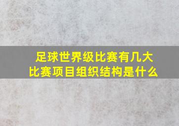 足球世界级比赛有几大比赛项目组织结构是什么