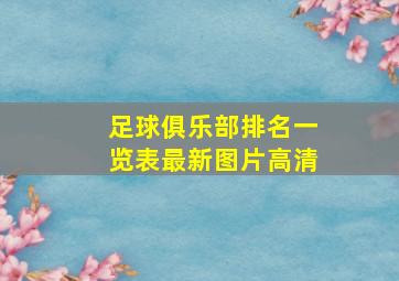 足球俱乐部排名一览表最新图片高清