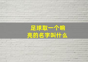 足球取一个响亮的名字叫什么