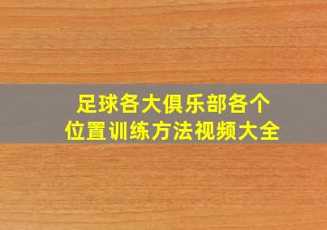 足球各大俱乐部各个位置训练方法视频大全