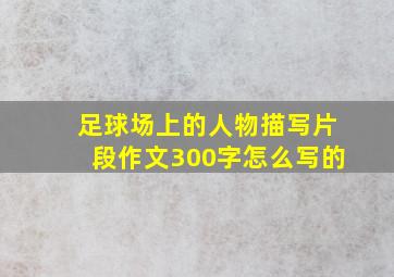 足球场上的人物描写片段作文300字怎么写的