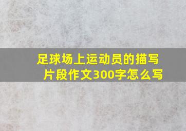 足球场上运动员的描写片段作文300字怎么写