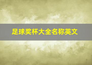 足球奖杯大全名称英文