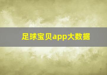 足球宝贝app大数据