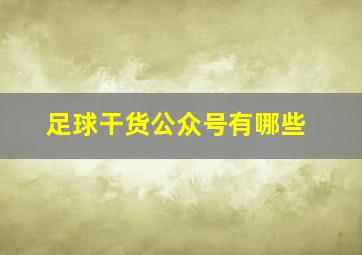 足球干货公众号有哪些