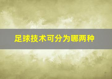 足球技术可分为哪两种