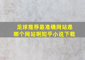 足球推荐最准确网站是哪个网站啊知乎小说下载