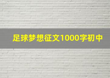 足球梦想征文1000字初中