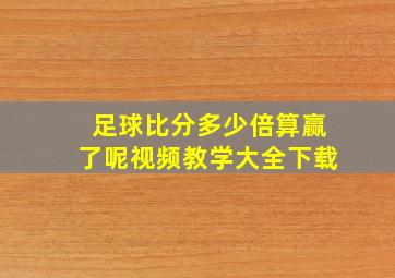 足球比分多少倍算赢了呢视频教学大全下载