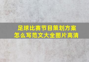 足球比赛节目策划方案怎么写范文大全图片高清