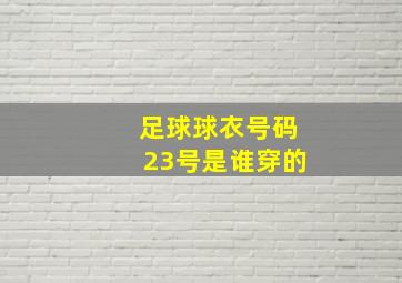 足球球衣号码23号是谁穿的