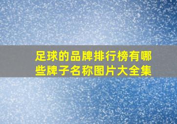 足球的品牌排行榜有哪些牌子名称图片大全集