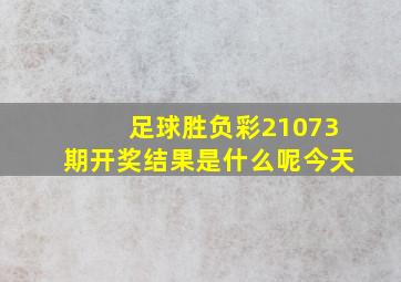 足球胜负彩21073期开奖结果是什么呢今天