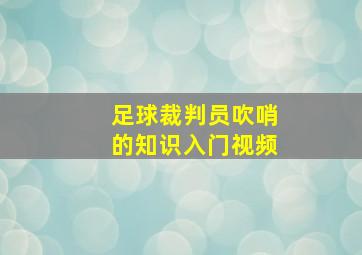 足球裁判员吹哨的知识入门视频