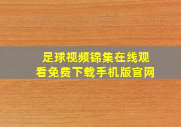 足球视频锦集在线观看免费下载手机版官网