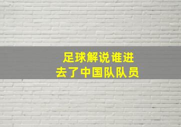 足球解说谁进去了中国队队员