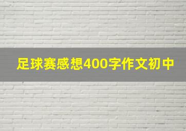 足球赛感想400字作文初中