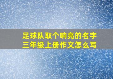 足球队取个响亮的名字三年级上册作文怎么写