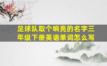 足球队取个响亮的名字三年级下册英语单词怎么写