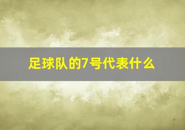 足球队的7号代表什么