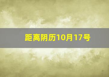 距离阴历10月17号