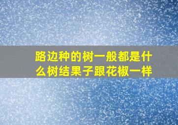 路边种的树一般都是什么树结果子跟花椒一样