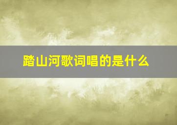 踏山河歌词唱的是什么