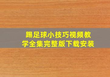 踢足球小技巧视频教学全集完整版下载安装