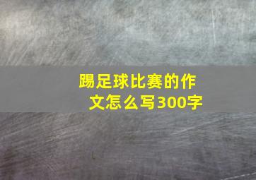 踢足球比赛的作文怎么写300字