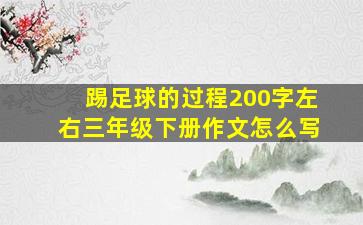 踢足球的过程200字左右三年级下册作文怎么写