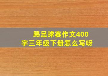 踢足球赛作文400字三年级下册怎么写呀