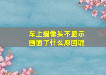 车上摄像头不显示画面了什么原因呢