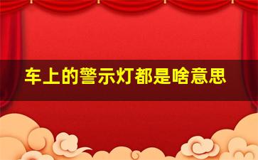 车上的警示灯都是啥意思