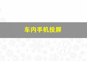 车内手机投屏