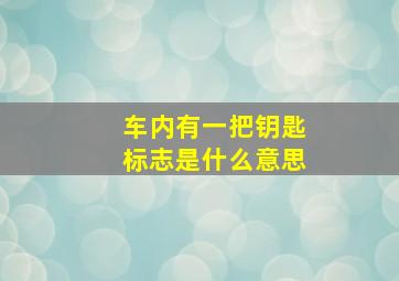 车内有一把钥匙标志是什么意思