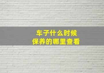 车子什么时候保养的哪里查看