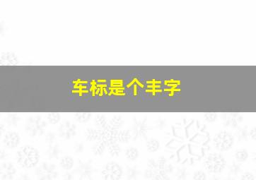 车标是个丰字