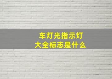 车灯光指示灯大全标志是什么