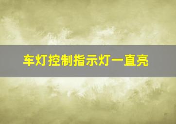 车灯控制指示灯一直亮