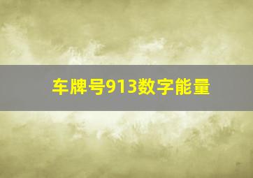 车牌号913数字能量