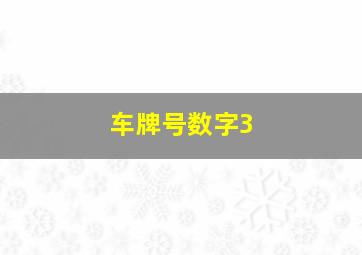 车牌号数字3