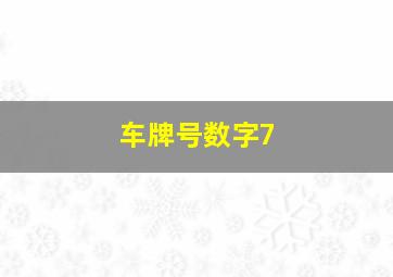 车牌号数字7